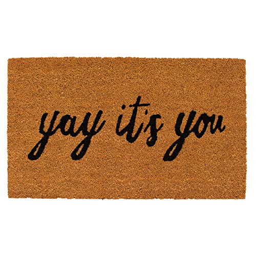 Calloway Mills AZ106051729 Yay It's You Doormat, 17' x 29', Natural/Black