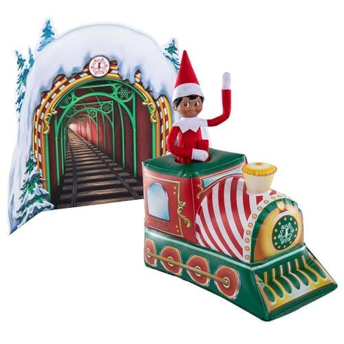 The Elf on the Shelf Scout Elves at Play Peppermint Train Ride. Inflatable Train for Fun Arrival Scenes! - Scout Elf Not Included