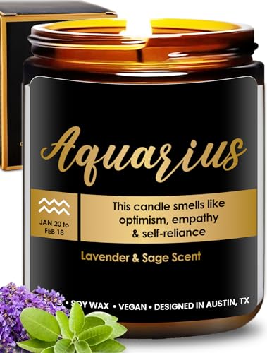 Aquarius Candle, Aquarius Gift Zodiac Candles, Aquarius Birthday Gifts For Astrology Lovers, Aquarius Gifts For Women & Men, Aquarius Birth Gift, Astrology Gifts For Women, Sign Zodiac Gifts For Women