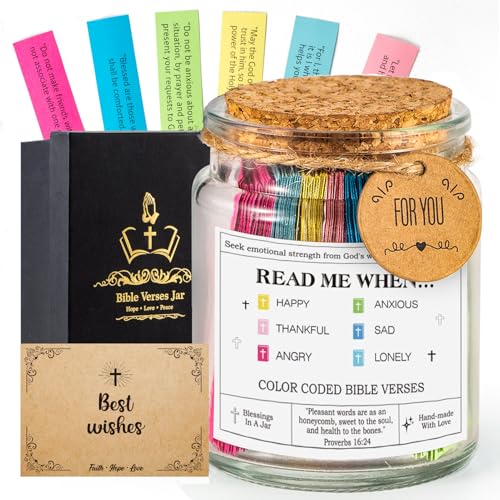 Bible Verse Jar(KJV), Read Me When Bible Verses Jar, Christian Gifts for Women Men Mom Dad Friend, Christmas Gifts, Mothers Day Gifts, Graduation Gifts, Religious Gift, Bible Jar, Prayer Jar, Hope Jar