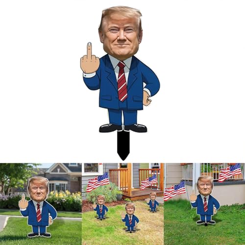 Trump Yard Sign with Middle Finger 2024, Funny Outdoor Lawn Decor Gag Gift