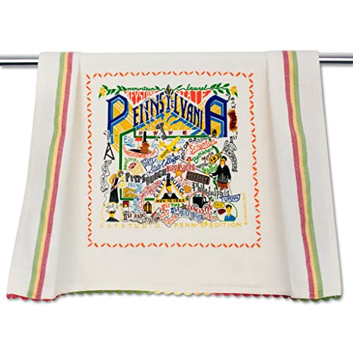 Catstudio Pennsylvania Dish Towel - U.S. State Souvenir Kitchen and Hand Towel with Original Artwork - Perfect Tea Towel for Pennsylvania Lovers, Travel Souvenir