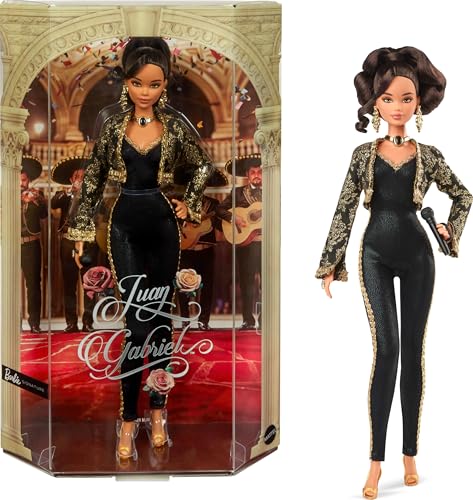 Barbie Signature Doll, Juan Gabriel Collectible in Chic Black and Gold Suit with Cropped Jacket and Golden Accessories