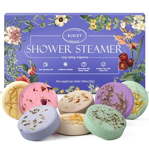 Shower Steamers Aromatherapy Spa Gifts for Women 8 Pack, Shower Bombs Birthday Gifts for Mom with Lavender Natural Essential Oils, Self Care Gifts for Women & Lover