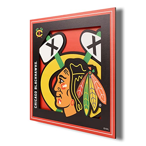 YouTheFan NHL Chicago Blackhawks 3D Logo Series Wall Art - 12x12