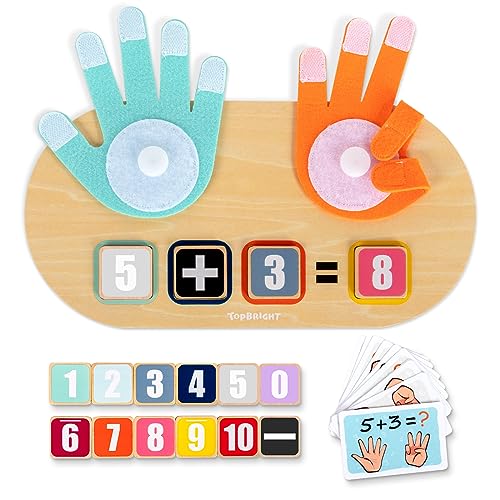 TOP BRIGHT Educational Learning Number Toys for Toddlers 2-4 Years, Kids Finger Counting Math Number Blocks Homeschool Supplies, Montessori Toys for 3 4 5 Year Old