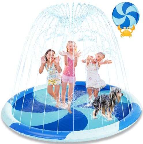 Sebor Splash Pad for Toddlers, 67' Sprinkler for Kids, Thicken Baby Pool Water Mat, Fun Summer Outdoor Water Toys for Toddlers 1-3,Multi