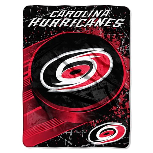 Northwest NHL Carolina Hurricanes Unisex-Adult Micro Raschel Throw Blanket, 46' x 60', Ice Dash