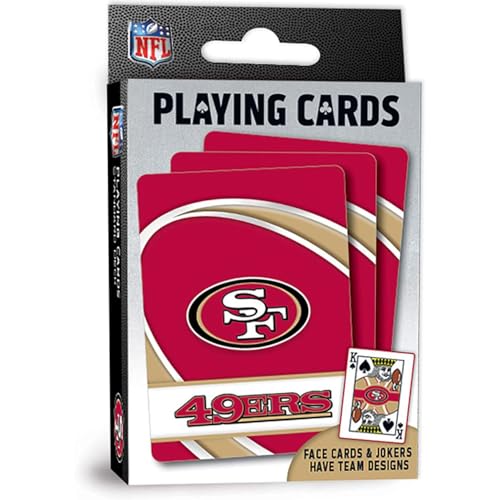 MasterPieces - NFL Playing Cards, Officially Licensed San Franciso 49ers Football Deck, Family Games for Adults and Kids, Standard Index