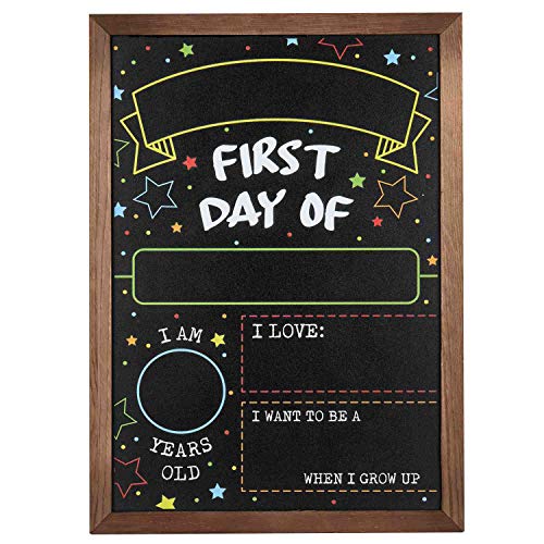 First Day Last Day of School Chalkboard Double Sided Sign with Frame - 14' x 10'