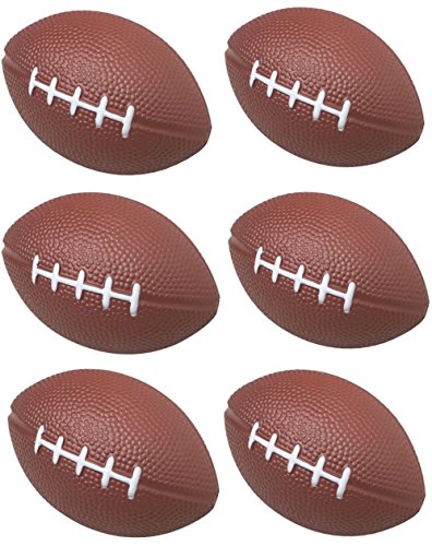 GiftExpress 1 Dozen 4' Foam Mini Football Stress Balls, Mini Sport Balls, Superbowl Decoration Party Favor, Football Themed Party Supplies (Football)