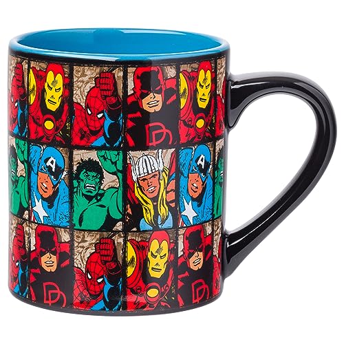 Silver Buffalo Marvel Avengers Comics Grid Jumbo Ceramic Coffee Mug, 20-Ounces