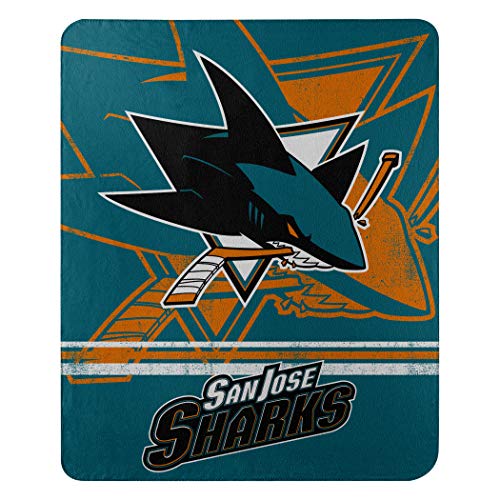 Northwest NHL San Jose Sharks Unisex-Adult Fleece Throw Blanket, 50' x 60', Fade Away