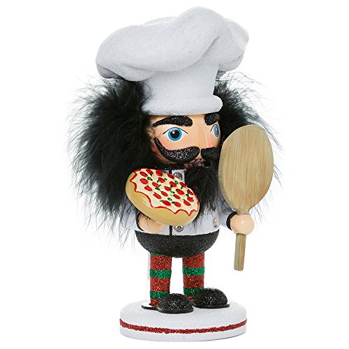 Kurt S. Adler 8-Inch Hollywood Pizza Guy Nutcracker, White