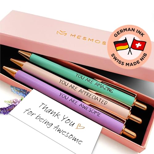 MESMOS 3pc Fancy Pen Set for Women, Thank You Gifts for Women, Stocking Stuffers, Teacher Christmas Gifts for Women, Boss Lady Office Gifts for Coworkers, Teacher Pens, Employee Appreciation Gifts