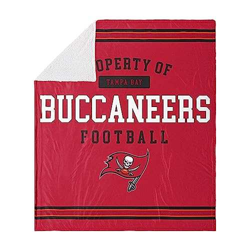 FOCO Tampa Bay Buccaneers NFL Team Property Of Sherpa Fleece Blanket