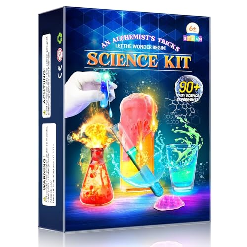 Science Kits for Kids Age 4-12, Stem Toys with 90 Science Experiments, Steam Project Learning Educational Toys Gifts for Christmas & Birthday, Chemistry Activity Set for 4+ Years Old Boys Girls