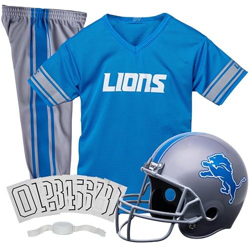 Franklin Sports Detroit Lions Kids NFL Uniform Set - Youth NFL Team Jersey, Helmet, Pants + Apparel Costume - Official NFL Gear -Youth Small