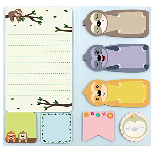 Sloth Gifts for Women Sloth Sticky Notes Set Sticky Notepads 240 Sheets Book Notes for Sloth Lovers Kids Office School Friends Teacher Gifts Lazy Day Small Gifts Holidays