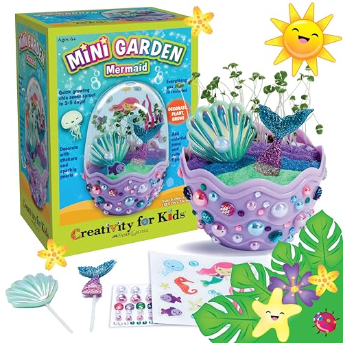 Creativity for Kids Mini Garden Mermaid Terrarium Kit - Crafts and Gifts for Girls Ages 6-8+, Stocking Stuffers