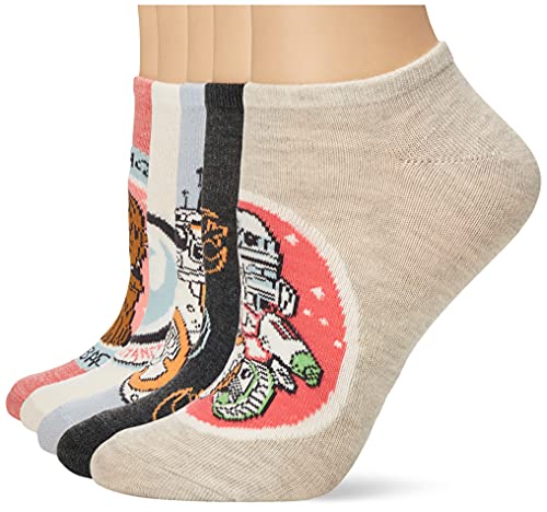 STAR WARS Star Wars Women's 5 Pack No Show Socks, Pink, 9-11 (4F0002)