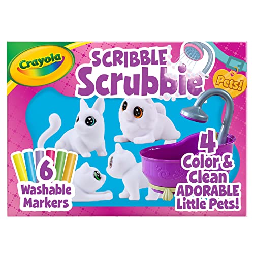 Crayola Scribble Scrubbie Pets Tub Set, Washable Pet Care Toy, Reusable Animal Toys for Girls & Boys, Holiday Gifts for Kids, Ages 3, 4, 5