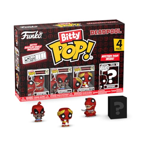 Funko Bitty Pop!: Deadpool Mini Collectible Toys 4-Pack - Dinopool, Deadpool (Barista), Deadpool (Roman Senator) & Mystery Chase Figure (Styles May Vary)