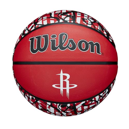 WILSON NBA Team Graffiti Basketball - Houston Rockets, Size 7-29.5'