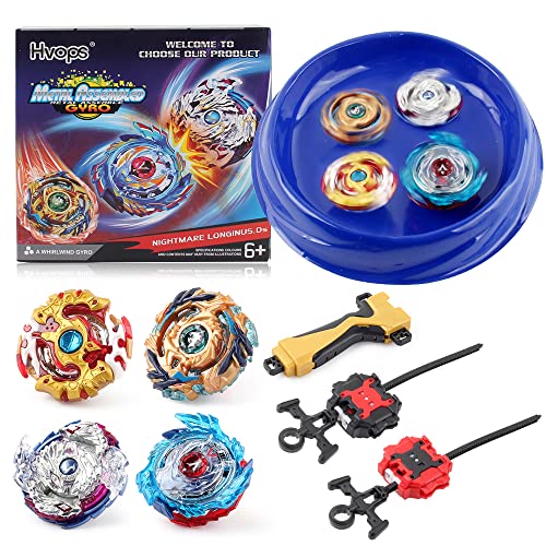 Bey Battling Top Burst | Burst Evolution Combination Series 4D | Set of 4 Fighter Gyroscope 4D Fusion Model | 2 Launcher and 1 beystadium