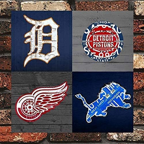 Sports Fan Recycled Vintage Michigan Vintage Retro Metal Wall Decor Art Shop Man Cave Bar Garage 12'x12' Sign