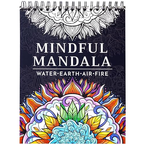 RYVE Coloring Book for Adults - 50 Unique Mandalas for Relaxation and Stress Relief - Adult Coloring Book Spiral Bound, Mandala Coloring Books for Adults Relaxation, Adult Coloring Book for Women