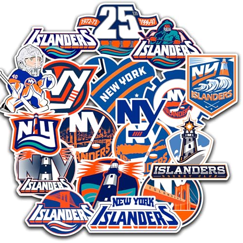 25 PCS New York American Islanders Hockey Stickers for Water Bottle, Laptop, Bicycle, Computer, Motorcycle, Travel Case, Car Decal Decoration Sticker