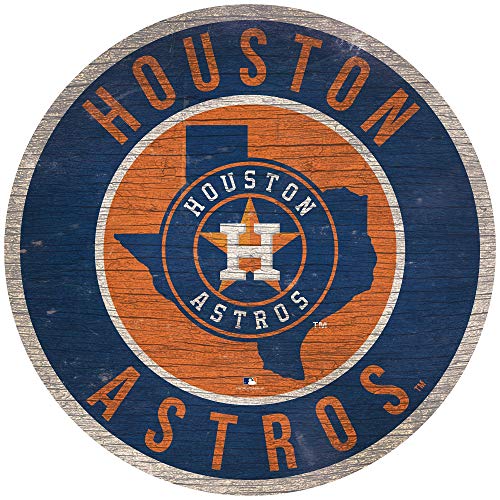 Astros 12' Circle with State and Team Logo Wood Sign