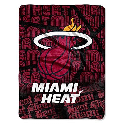 Officially Licensed NBA Miami Heat Redux Micro Raschel Throw Blanket, 46' x 60', Multi Color