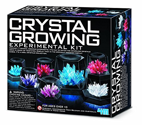 4M 7 Crystal Growing Science Experimental Kit with Display Cases - Easy DIY STEM Toy Lab Experiment Specimens, Educational Gift for Kids, Teens, Boys & Girls