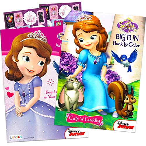 Disney Sofia the First Coloring and Activity Book Set (Bundle Includes 2 Books)