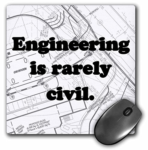 3dRose LLC 8 x 8 x 0.25 Inches Mouse Pad, Engineering is Rarely Civil Civil Engineer (mp_149859_1)