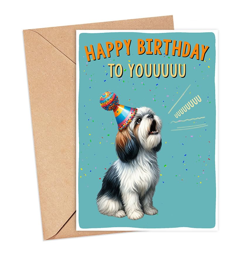 GreenStar Gifts Shih Tzu Dog Card - Birthday Card For Dog Owner - Funny Shih Tzu Dog Birthday Card - Gift For Shih Tzu Dog Lovers - Gift For Dog Moms - Dog Dads - Happy Birthday To Youuuu