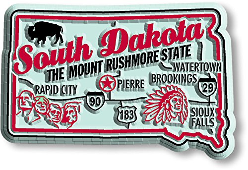 South Dakota Premium State Magnet by Classic Magnets, 2.6' x 1.7', Collectible Souvenirs Made in The USA