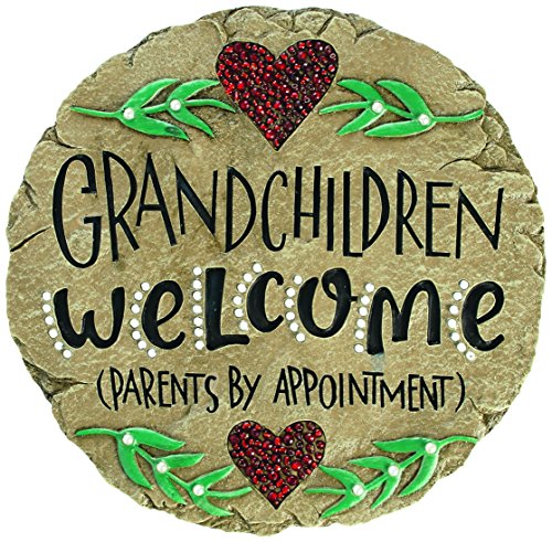 Carson Home Accents Beadworks Grandchildren Welcome Garden Stone ,Resin(10154)