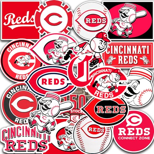 25 PCS Cincinnati American Reds Baseball Stickers for Water Bottle, Laptop, Bicycle, Computer, Motorcycle, Travel Case, Car Decal Decoration Sticker