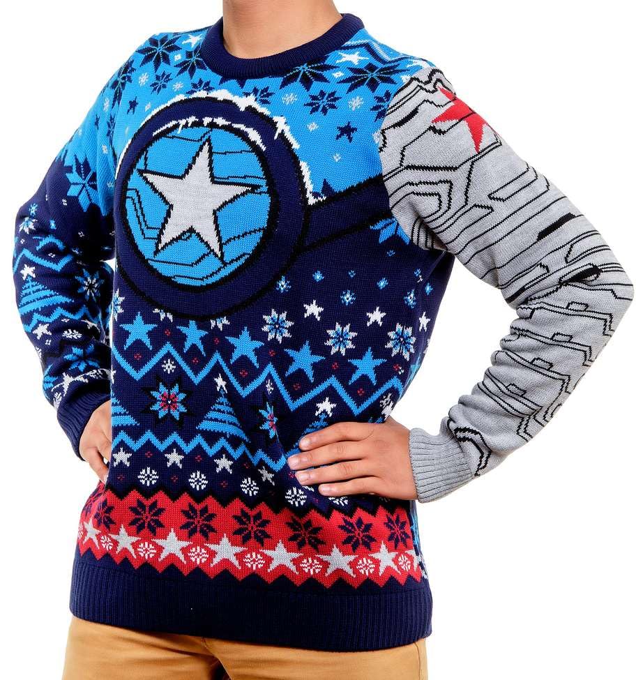 The Winter Soldier Ugly Christmas Sweater for Men and Women Marvel Avengers Gift (Size: L) Multicolored