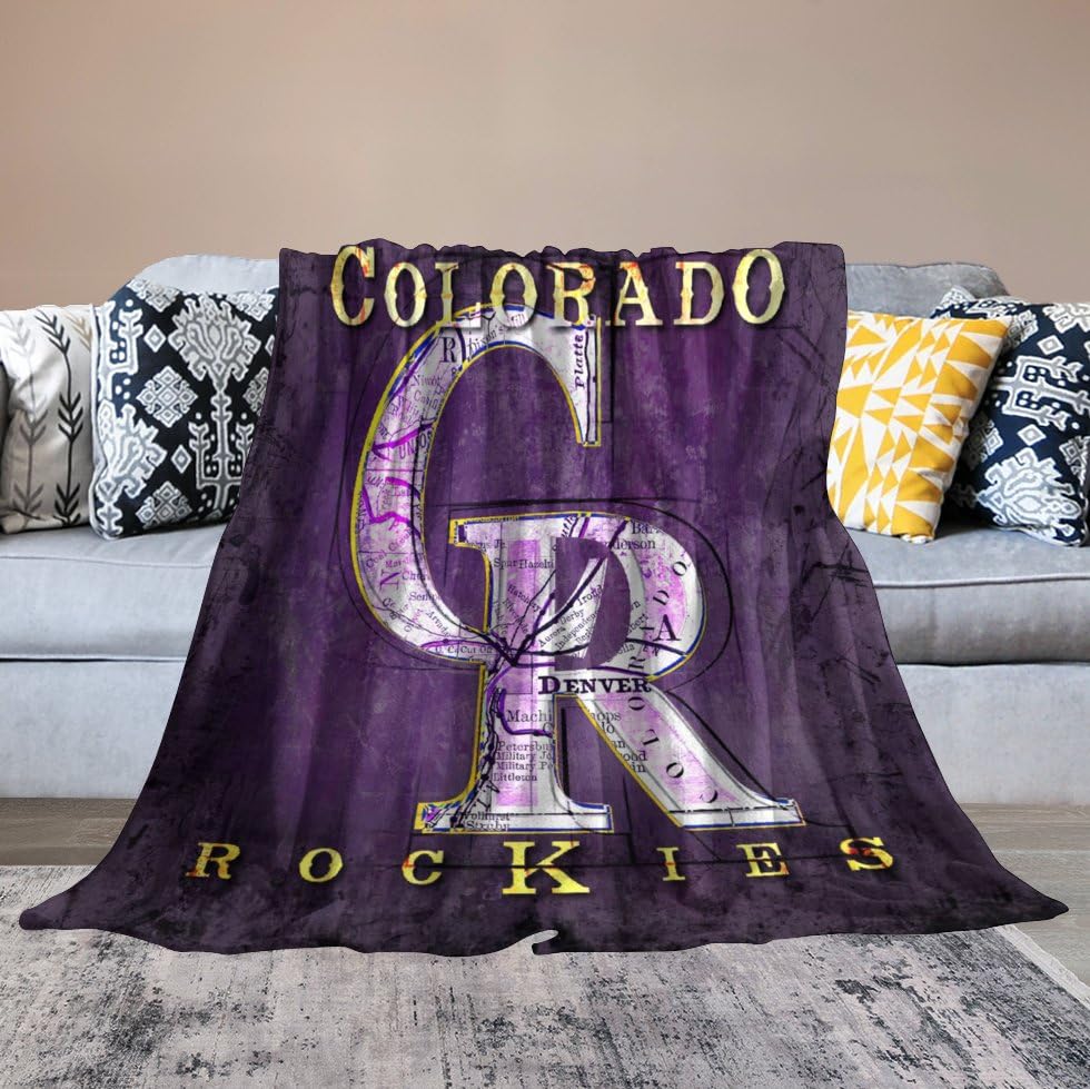 Colorado City Baseball Blanket Soft Flannel Lightweight Outdoor Travel Blanket Living Room Bedroom Sofa Decoration Baseball Fan Gift 40x50 Inch